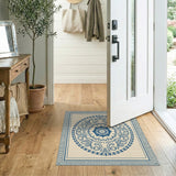 Blue and Teal Ornate Blue Mandala Persian Area Rug