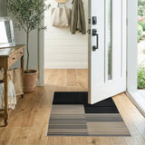 Geometric Modern Black White Geometric Striped Area Rug