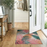 Vibrant Palm Monstera Leaf Area Rug