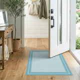 Teal Bordered Traditional Persian Area Rug