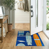 Abstract Surfboard Coastal Blue Area Rug