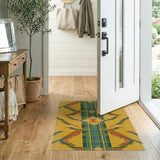 Vibrant Yellow Southwestern Geometric Area Rug
