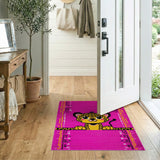 Playful Pink Leopard Peekaboo Kids Cartoon Rug