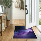 ODIKA Purple Galaxy Washable Rug - Cosmic Nebula Low Pile Non-Slip Area Rug