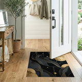 Gold Moon Swirl Abstract Area Rug