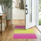 Neon Pink Yellow Geometric Lattice Rug