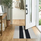 Stripe Bold Black White Vertical Stripe Rug