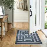 Geometric Modern Blue Geometric Maze Area Rug