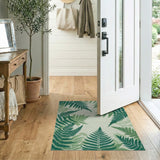 Lush Floral Vintage Lush Green Fern Leaf Area Rug