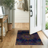 Vibrant Rainbow Boho Floral Area Rug