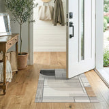 Geometric Abstract Beige Area Rug