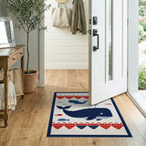 Navy Whale Ocean Kids Adventure Rug