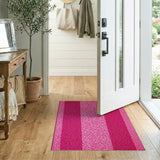Vibrant Pink Leopard Stripe Area Rug