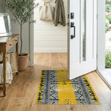 Bold Yellow Southwestern Geometric Area Rug