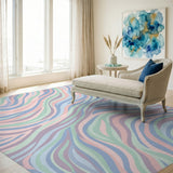 Pastel Wave Multi-Color Area Rug