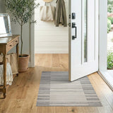 Geometric Modern Modern Grey Horizontal Stripe Area Rug