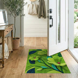 Lush Green Floral Tufted Area Rug