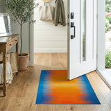 Blue-Orange Gradient Stripe Area Rug