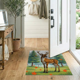 Majestic Spotted Deer Autumn Forest Rug