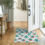 Playful Teal Cartoon Cats Area Rug
