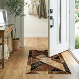 ODIKA Washable Geometric Marble Area Rug - Low Pile Non-Slip Indoor Carpet