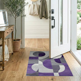 Geometric Modern Purple Grey Geometric Abstract Area Rug