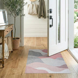 Pink Abstract Pink Wave Area Rug