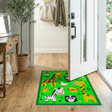 Playful Cartoon Jungle Animals Area Rug