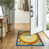 Radiant Sun Mandala Area Rug in Vibrant Yellow