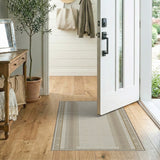 Beige Geometric Lattice Border Area Rug