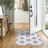 Multi-color and Patterns Pastel Paw Print Washable Area Rug