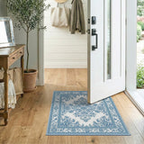 Exquisite Blue Floral Persian Area Rug