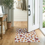Orange Autumn Maple Leaves Pattern Area Rug