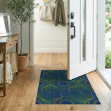 Vibrant Neon Wave Geometric Rug