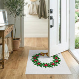 Multi-color and Patterns Festive Holly Berry Wreath Area Rug