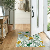 Cartoon Cats and Mushrooms Area Rug