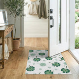Lush Green Monstera Leaf Pattern Area Rug