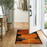 Orange Bold Orange Black Geometric Modern Rug