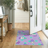 Kawaii Purple Ice Cream Cone Kids Area Rug
