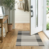 Modern Grey Check Plaid Area Rug