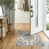 Intricate Black White Mandala Floral Area Rug