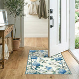 Floral Vintage Blue Hydrangea Floral Vintage Area Rug