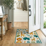 Whimsical Jungle Safari Kids Area Rug