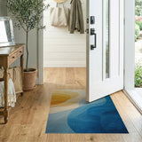 Abstract Sunset Wave Area Rug