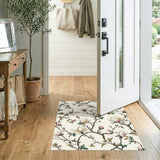 Blush Magnolia Floral Area Rug