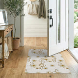 Golden Swirl Burst Abstract Area Rug