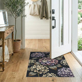 Vintage Purple Hydrangea Floral Area Rug
