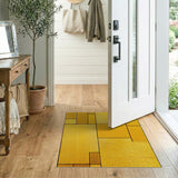 Golden Yellow Geometric Block Area Rug