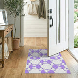 Modern Purple Hexagon Geometric Area Rug