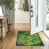 ODIKA Washable Dinosaur Adventure Map Kids Play Rug - Low Pile & Non-Slip